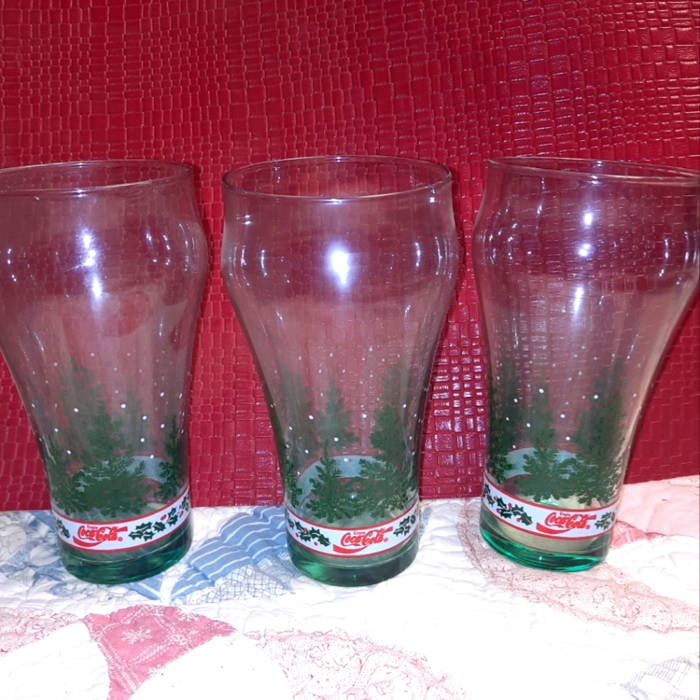 Vintage Libby Coca Cola glasses 3pc